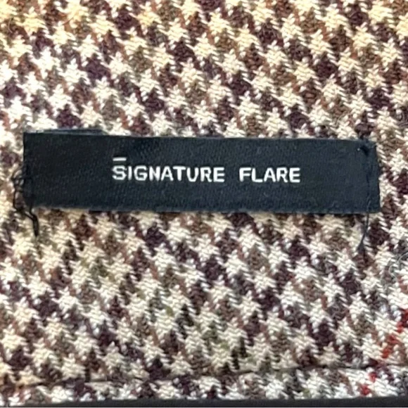 Talbots Signature Flare Wool Window Pane Plaid Wide Leg Trousers - Picture 12 of 14